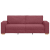Sofa 3-osobowa Jasnoszara 59 cm Tkanina Czerwony Winny Poliester