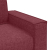 Sofa 3-osobowa Jasnoszara 59 cm Tkanina Czerwony Winny Poliester