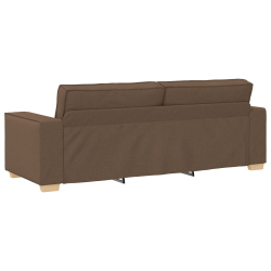 Krzesło Sofowe Jasnoszare 59 cm tkanina Brązowa Tkanina i drewno