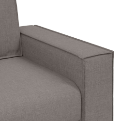 Sofa 3-osobowa Szary 59 cm Tkanina Taupe Mieszanka poliestru Średni