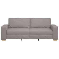 Sofa 3-osobowa Szary 59 cm Tkanina Taupe Mieszanka poliestru Średni