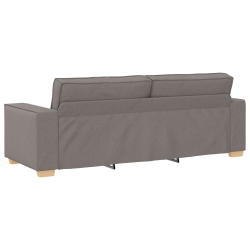 Sofa 3-osobowa Szary 59 cm Tkanina Taupe Mieszanka poliestru Średni