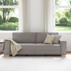 Sofa 3-osobowa Szary 59 cm Tkanina Taupe Mieszanka poliestru Średni