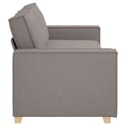 Sofa 3-osobowa Szary 59 cm Tkanina Taupe Mieszanka poliestru Średni