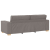 Sofa 3-osobowa Szary 59 cm Tkanina Taupe Mieszanka poliestru Średni