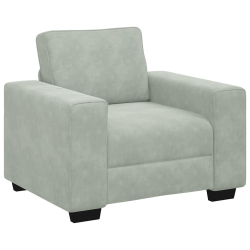 Sofa Fotel Jasnoszary 60 cm Aksamit