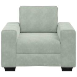 Sofa Fotel Jasnoszary 60 cm Aksamit