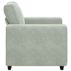 Sofa Fotel Jasnoszary 60 cm Aksamit