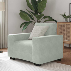 Sofa Fotel Jasnoszary 60 cm Aksamit