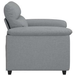Sofa Fotel Jasnoszary 60 cm Tkanina