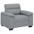 Sofa Fotel Jasnoszary 60 cm Tkanina