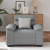 Sofa Fotel Jasnoszary 60 cm Tkanina