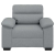 Sofa Fotel Jasnoszary 60 cm Tkanina