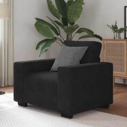 Sofa Fotel Czarny 60 cm Aksamit