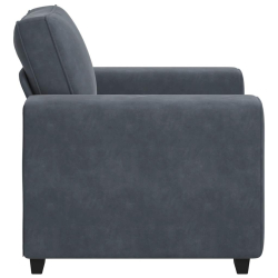 Sofa Fotel Ciemnoszary 60 cm Aksamit