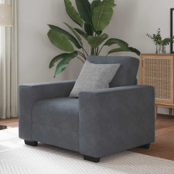 Sofa Fotel Ciemnoszary 60 cm Aksamit