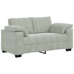 Sofa dwuosobowa Jasnoszara 120 cm Aksamit