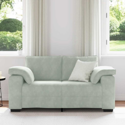 Sofa dwuosobowa Jasnoszara 120 cm Aksamit