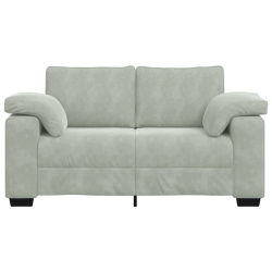 Sofa dwuosobowa Jasnoszara 120 cm Aksamit