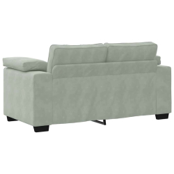 Sofa dwuosobowa Jasnoszara 120 cm Aksamit