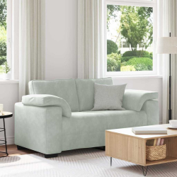 Sofa dwuosobowa Jasnoszara 120 cm Aksamit