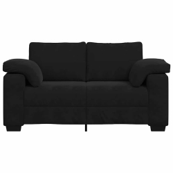 Sofa dwuosobowa czarna 120 cm aksamitna