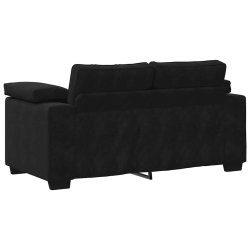 Sofa dwuosobowa czarna 120 cm aksamitna