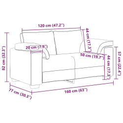 Sofa dwuosobowa czarna 120 cm aksamitna