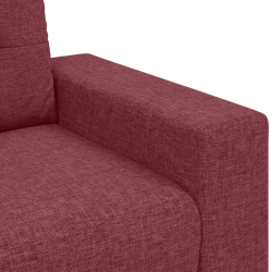 Burgundowy Poliester, Drewno Średni Dla wielu Sofa 3-osobowa