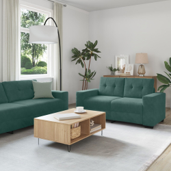 Zestaw 2 Taupe Tkanina Średni Regulowane podłokietniki Sofa