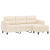 3-os. sofa z podnóżkiem, beżowa, 180 cm, obita mikrofibrą