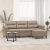 3-os. sofa z podnóżkiem, taupe, 180 cm, obita mikrofibrą