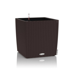 LECHUZA Doniczka CUBE Cottage 50 ALL-IN-ONE, kolor mokka