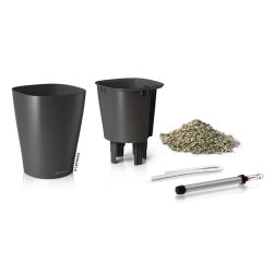 LECHUZA Donica DELTINI ALL-IN-ONE, metaliczny grafitowy