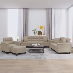 4-częściowy komplet wypoczynkowy, taupe, mikrofibra