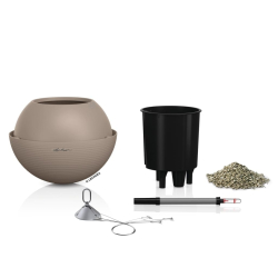 LECHUZA Donica wisząca BOLA Color 32 ALL-IN-ONE, piaskowy brąz