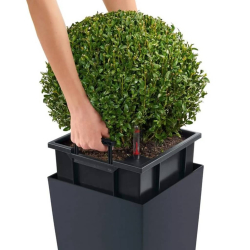 LECHUZA Donica CUBICO Color 22 ALL-IN-ONE, szary łupkowy
