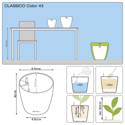 LECHUZA Donica Classico Color 43 ALL-IN-ONE, szary łupkowy, 13244