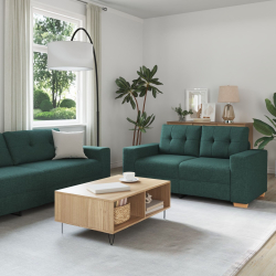 Sofa 2 częściowa  z poduszkami Żółta tkanina