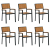 Stacking Garden Chairs 6 sztuk Czarny Stal i Drewno Akacja