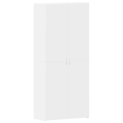 Biała szafka na buty 80x35.5x180 cm Drewno inżynieryjne