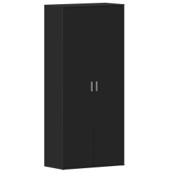 Szafka na buty Czarna 80x39x180 cm Drewno inżynieryjne
