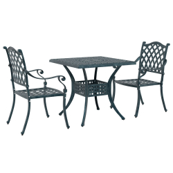 Zestaw Bistro ogrodowy 3 sztuki Zielony z aluminium
