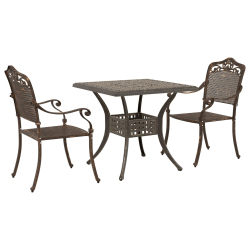 3-częściowy zestaw bistro ogrodowego z brązowego aluminium