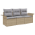 Zestaw 3-częściowy sofa ogrodowa z poduszkami Beżowy Poli Rattan