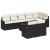 8-częściowy zestaw sof z poduszkami brązowy synthetic rattan, 2-osobowa sofa ogrodowa z poduszkami czarny synthetic rattan