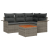 Zestaw 5-częściowy sofa ogrodowa z poduszkami Szary Poly Rattan Acacia