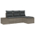 Zestaw 4-częściowy sofa ogrodowa z poduszkami Szary Rattan