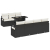 Zestaw 8-częściowy sofa ogrodowa z poduszkami Black Poly Rattan, 2-osobowa sofa ogrodowa z przechowywaniem i poduszkami Black Poly Rattan