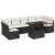 8 Elementowy Zestaw Sof Ogrodowych z Poduszkami Czarny Rattan PE, Dwuosobowa Sofa Ogrodowa z Przechowalnią i Poduszkami Czarny Rattan PE